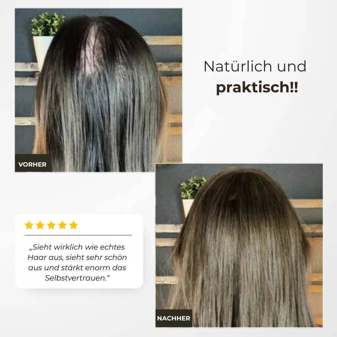Top Closure mit Pony 45 cm | Natürliches Haarteil für lichte Stellen & Alopezie