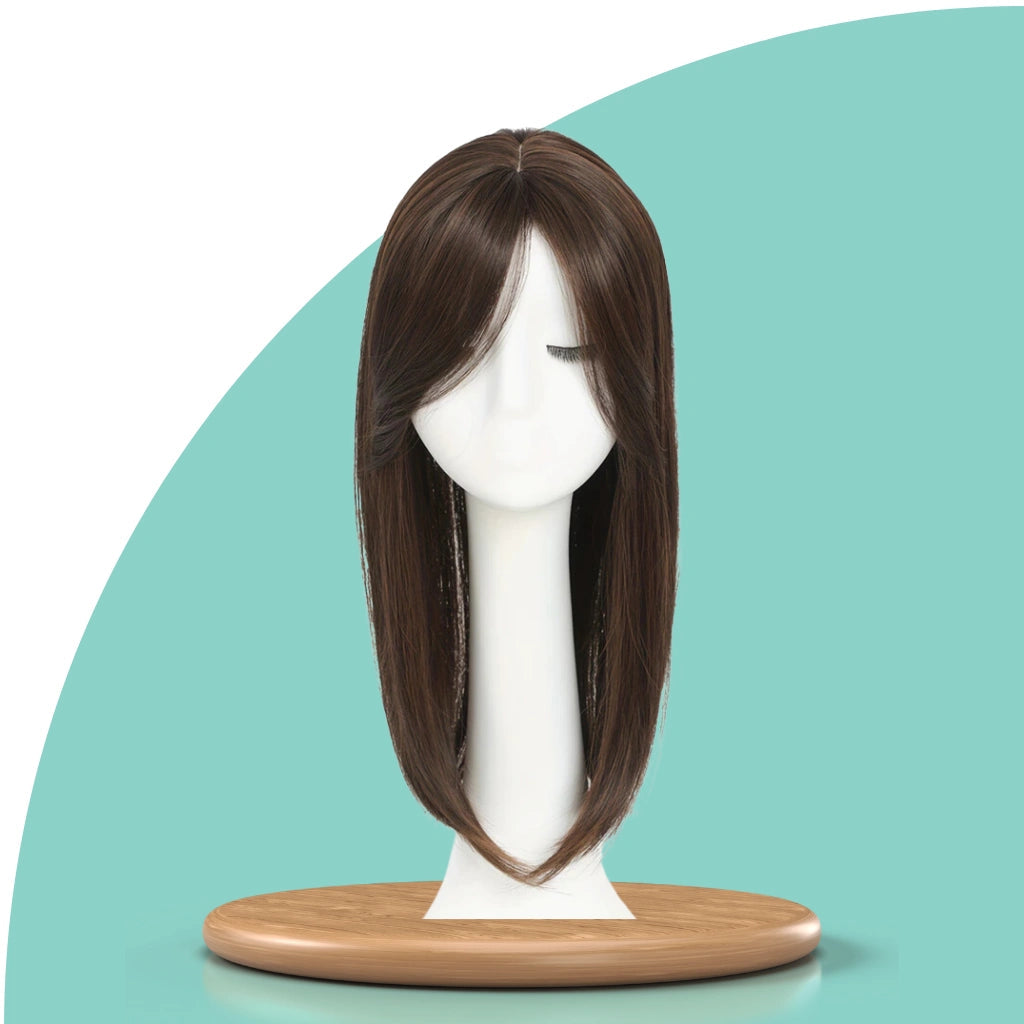 Top Closure mit Pony 45 cm | Natürliches Haarteil für lichte Stellen & Alopezie