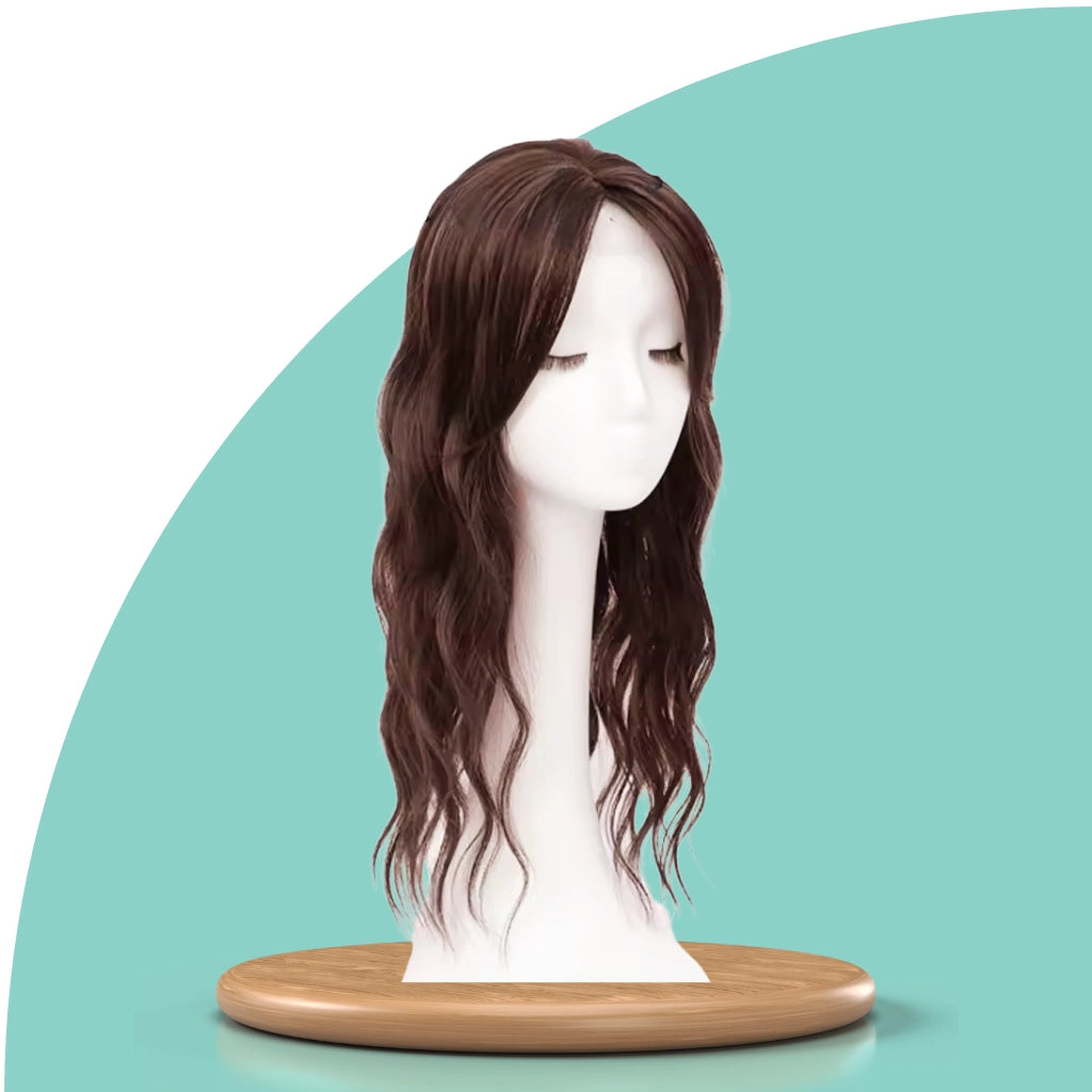 Top Closure – Natürlicher Haaransatz mit Pony 50 cm Welle | Für Haarausfall & lichte Stellen
