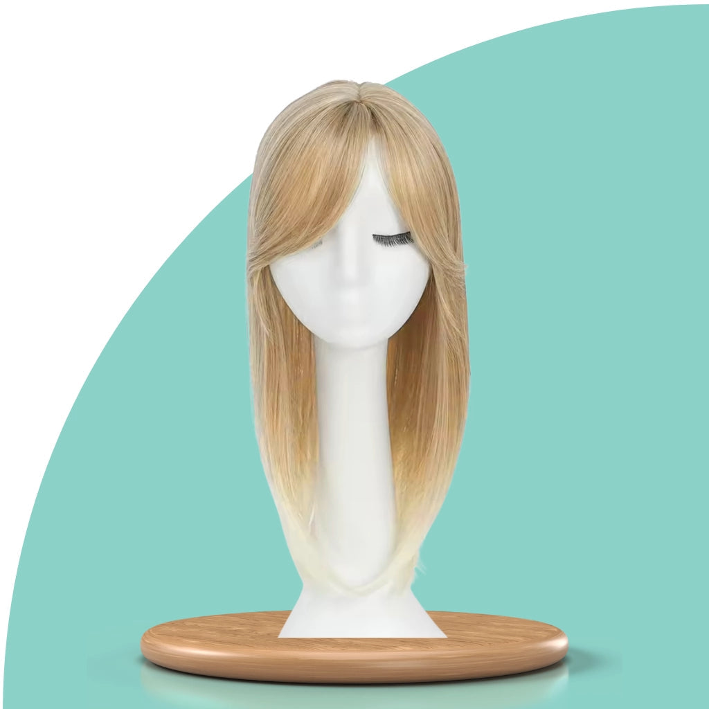 Top Closure mit Pony 45 cm | Natürliches Haarteil für lichte Stellen & Alopezie