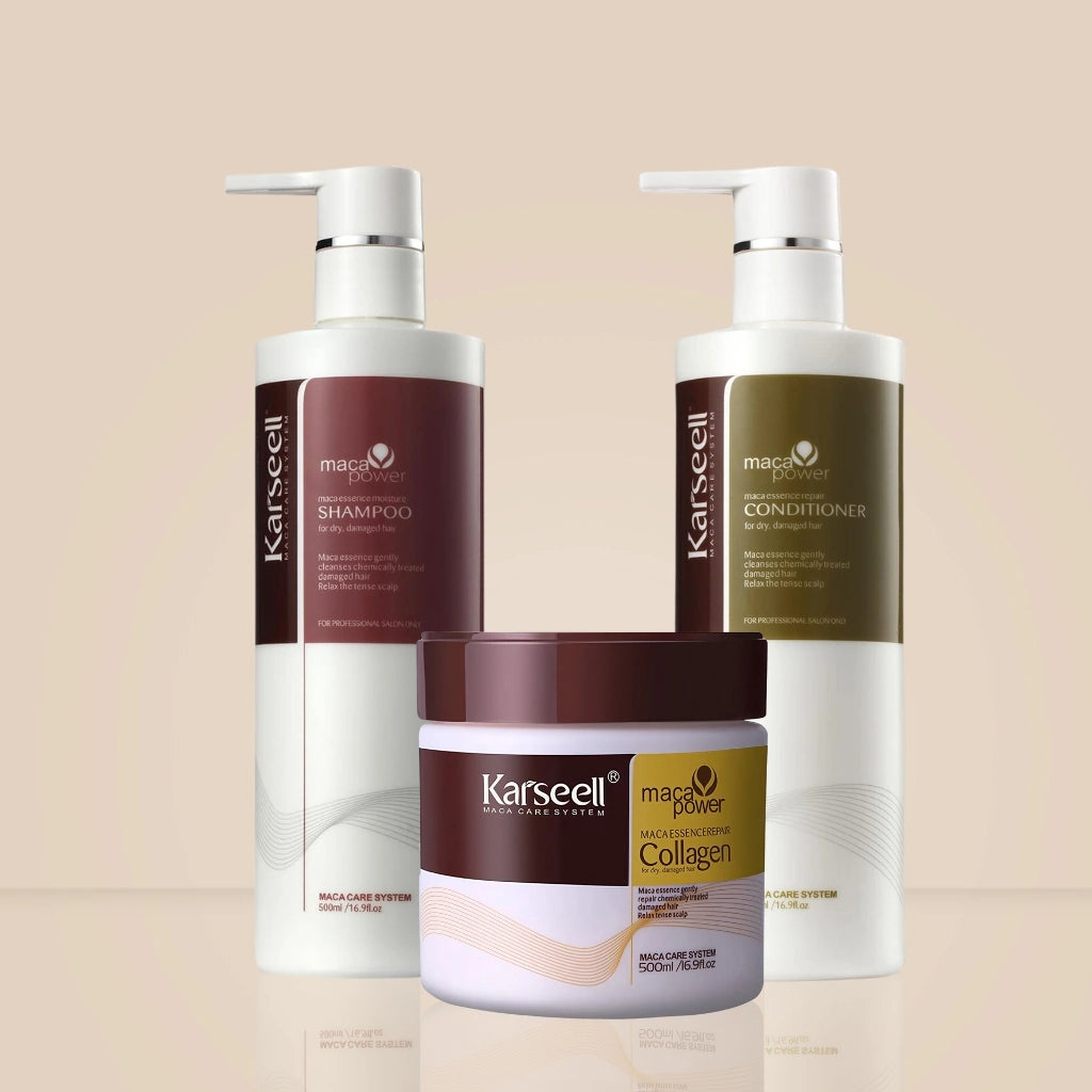 Karseell Komplett-Set: Shampoo, Spülung & Maske – Intensivpflege für trockenes und geschädigtes Haar
