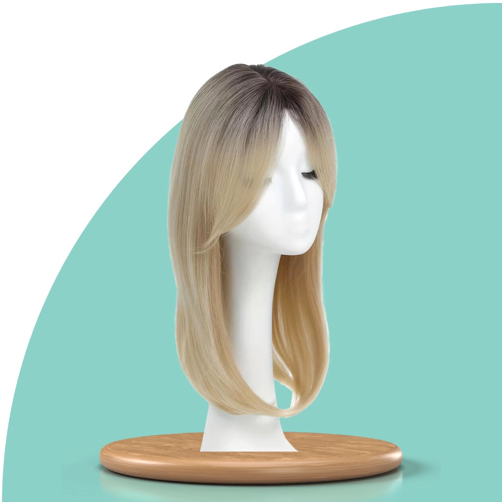 Top Closure mit Pony 45 cm | Natürliches Haarteil für lichte Stellen & Alopezie