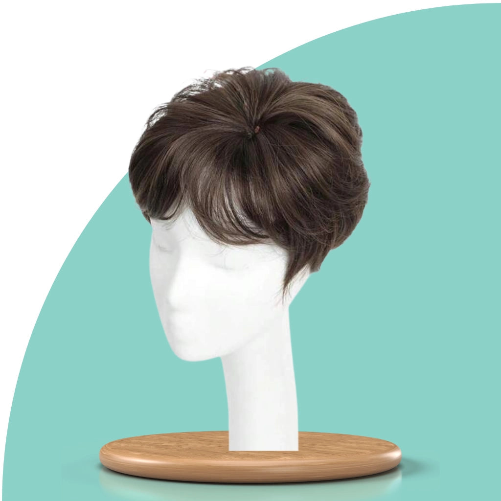 Top Closure - Natürlicher Haar-Topper Kurz | Bei Haarausfall und lichten Stellen