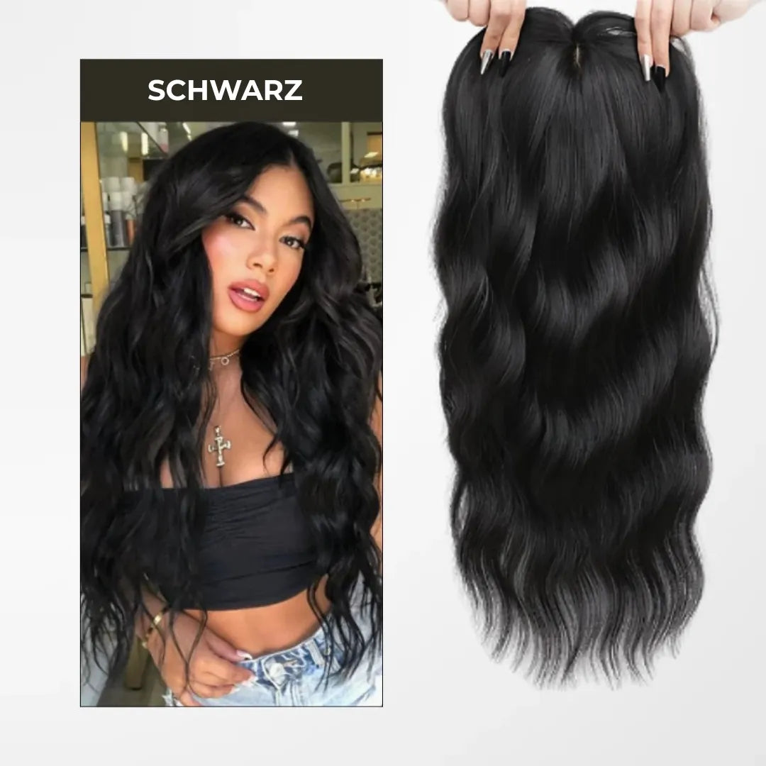Top Closure – Natürlicher Haaransatz mit Pony 50 cm Welle | Für Haarausfall & lichte Stellen