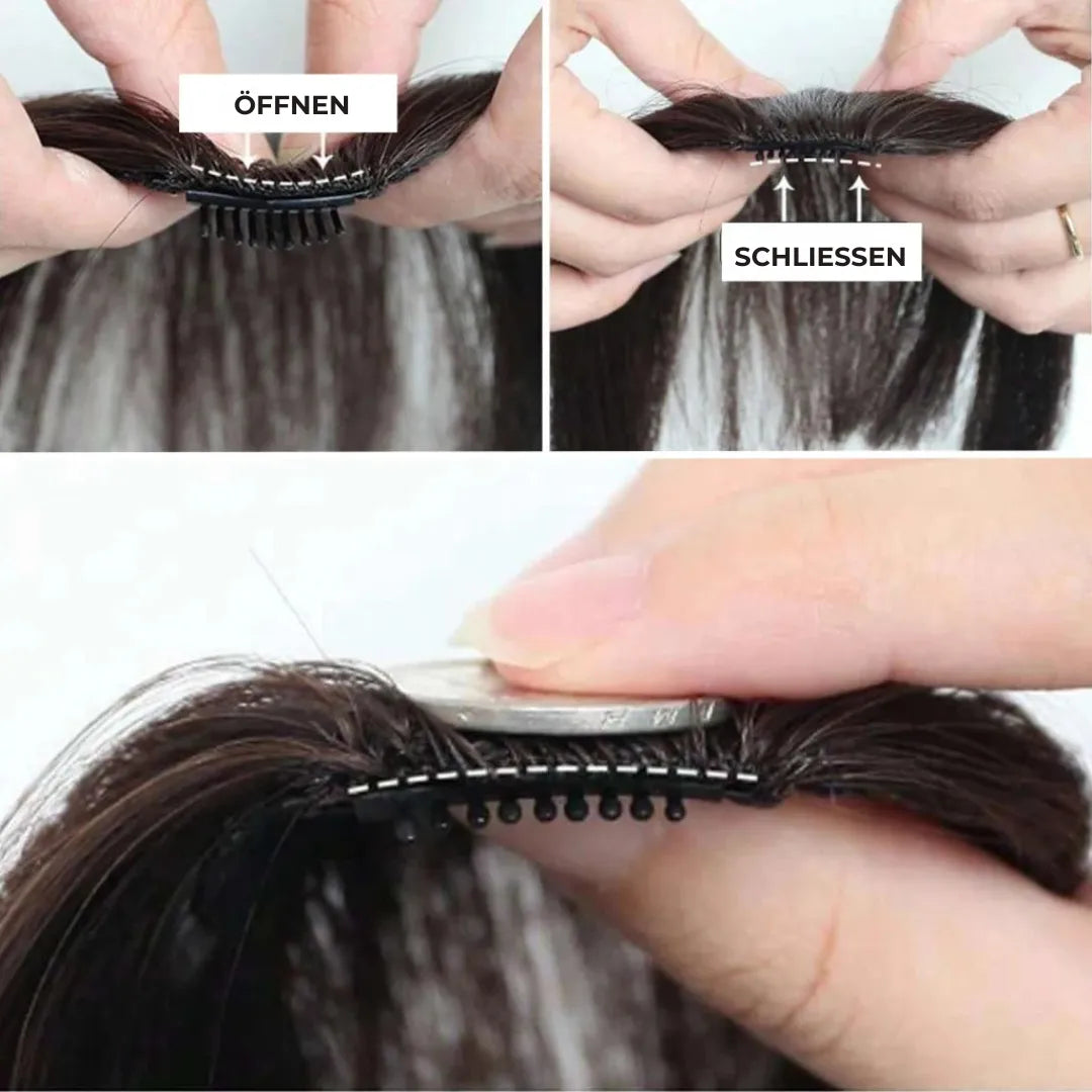 Clip-In Pony aus Echthaar mit 3D-Technologie | Sofortiger Look-Wechsel ohne Schneiden html Copiar Editar