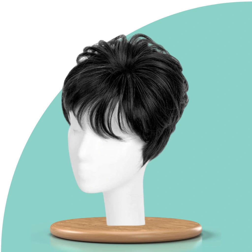 Top Closure - Natürlicher Haar-Topper Kurz | Bei Haarausfall und lichten Stellen