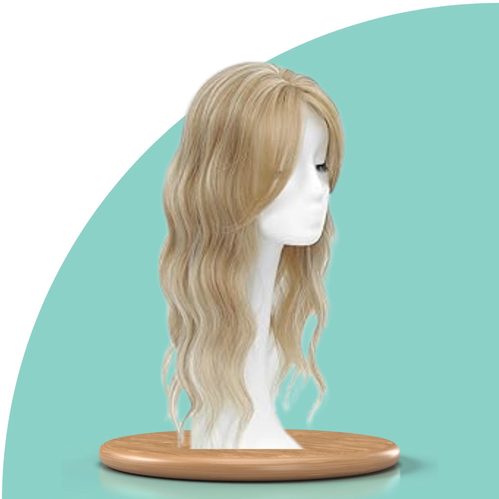 Top Closure – Natürlicher Haaransatz mit Pony 50 cm Welle | Für Haarausfall & lichte Stellen