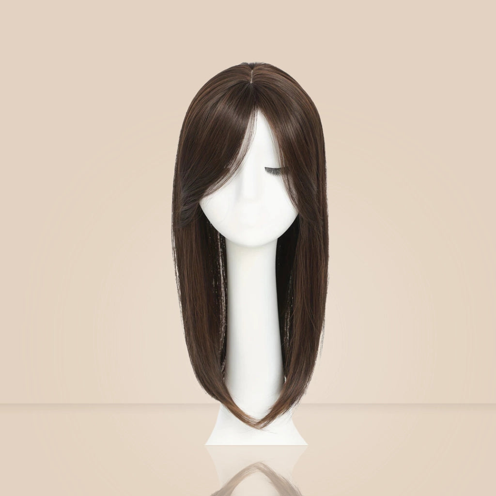 Top Closure mit Pony 45 cm | Natürliches Haarteil für lichte Stellen & Alopezie