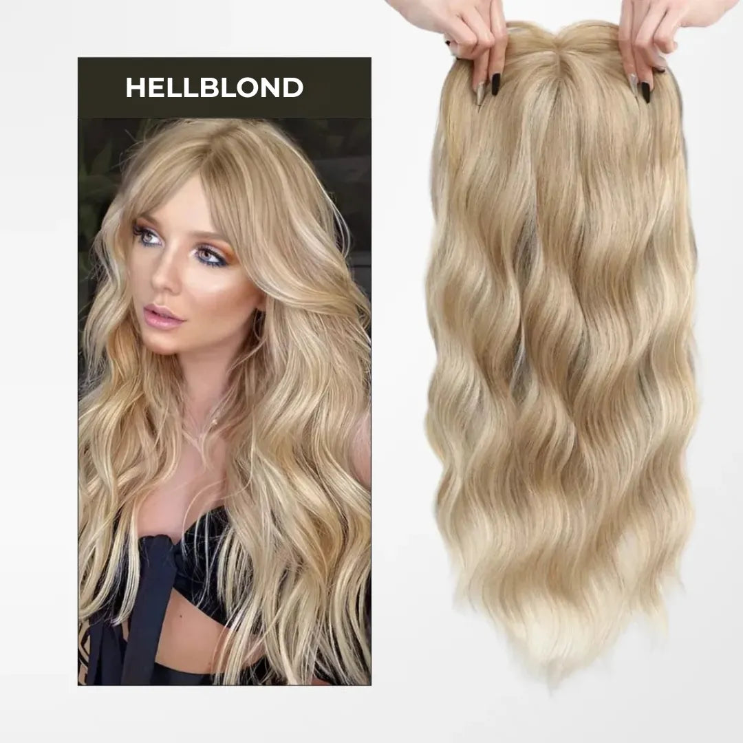 Top Closure – Natürlicher Haaransatz mit Pony 50 cm Welle | Für Haarausfall & lichte Stellen