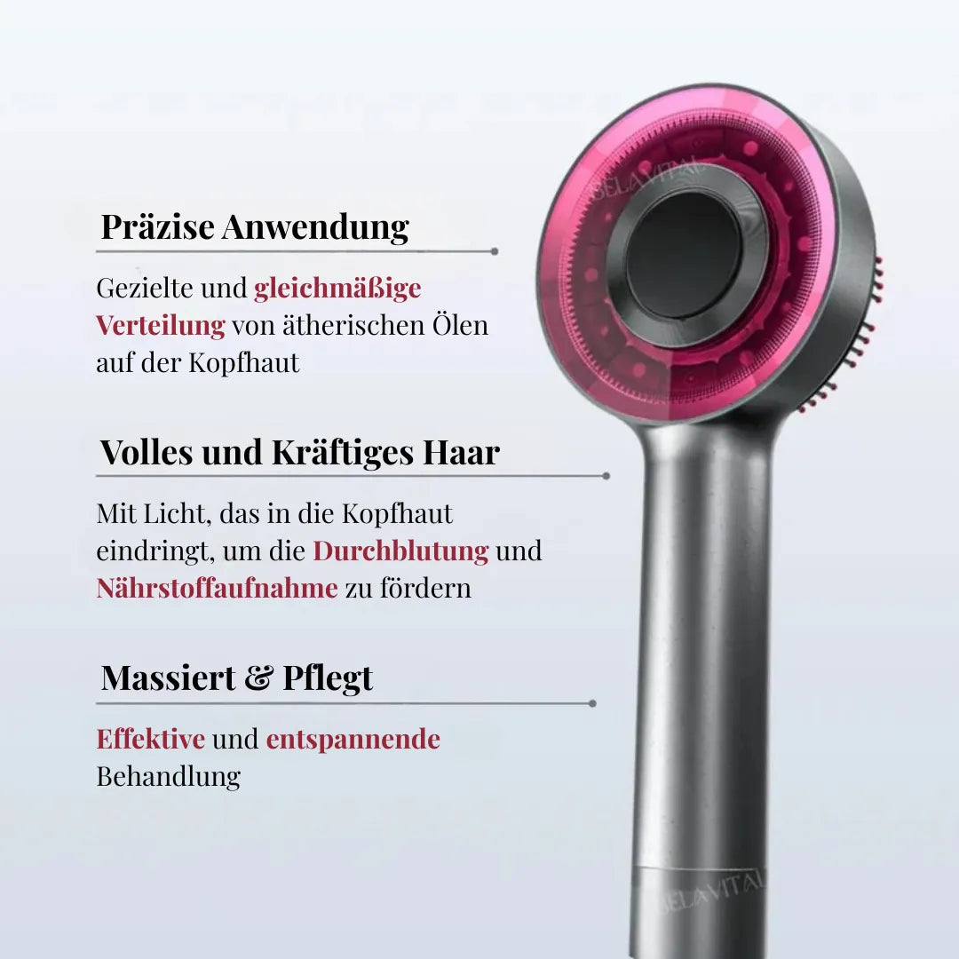 BreoBrush Licht-Therapie-Kamm: Massage & Diffusor für Haarwachstum