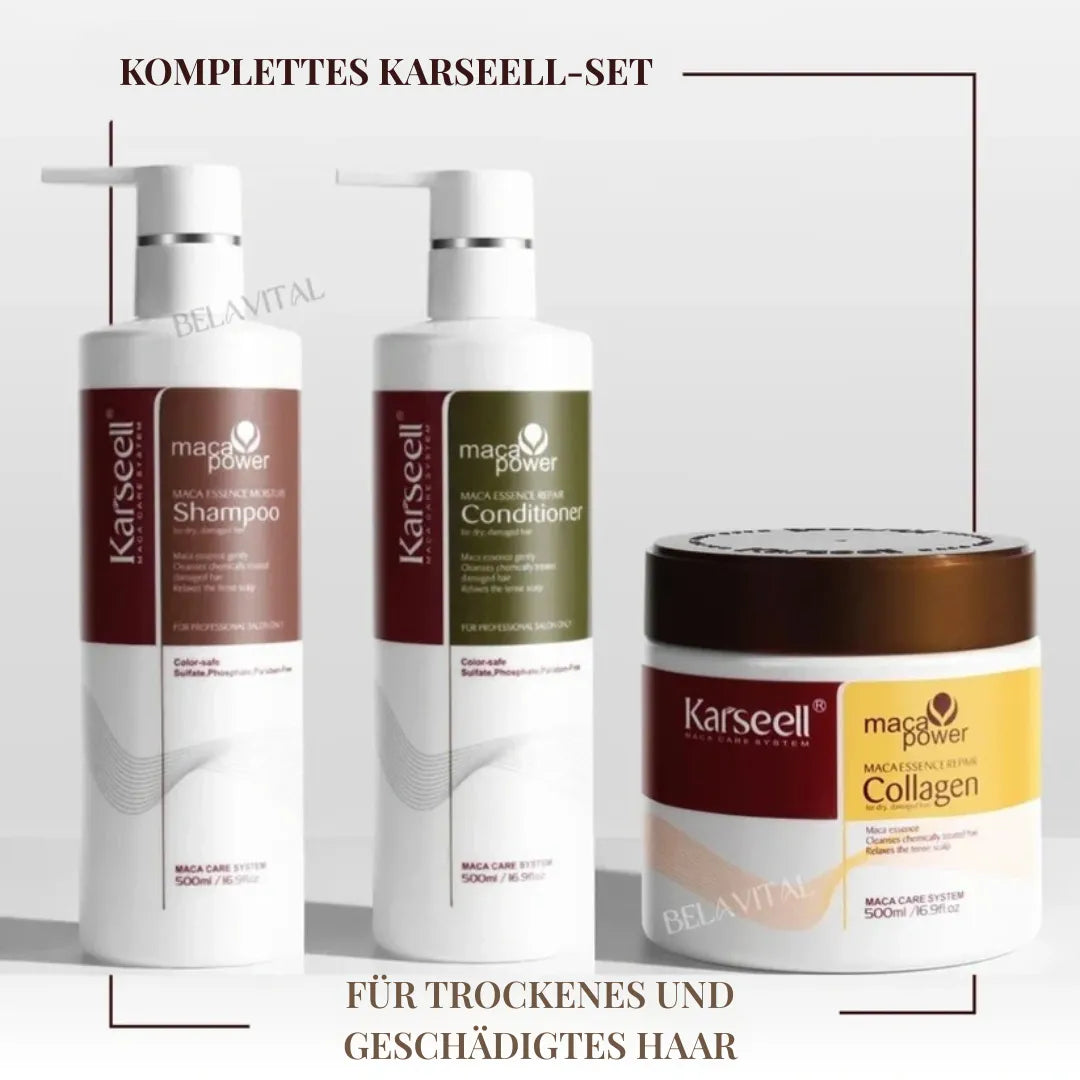 Karseell Komplett-Set: Shampoo, Spülung & Maske – Intensivpflege für trockenes und geschädigtes Haar